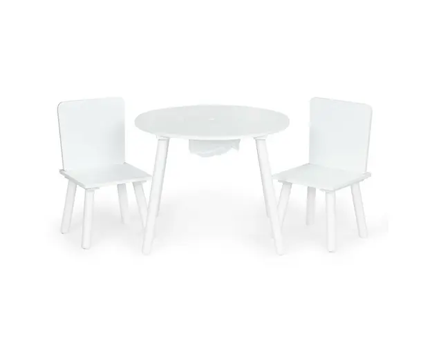 Set Masa Cu Doua Scaune Pentru Copii, de la 3 ani, Ecotoys, WH135, Culoare Alba