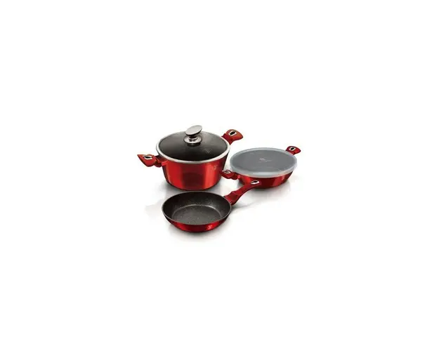 Set oale marmorate, 5 piese, Burgundy Metalic Line, Berlinger Haus, BH 6780