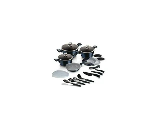 Set oale si tigai, 22 piese, Aquamarine Metallic Line, Berlinger Haus, BH/7183