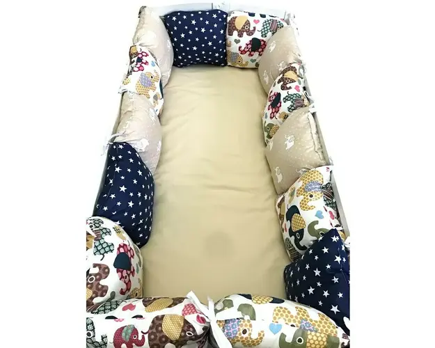 Set Pernute pufoase aparatori laterale protectii pat 120x60 cm Deseda Elefantei