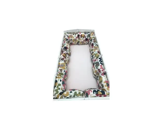 Set Pernute pufoase aparatori laterale protectii pat 120x60 cm Deseda Elefantei maro