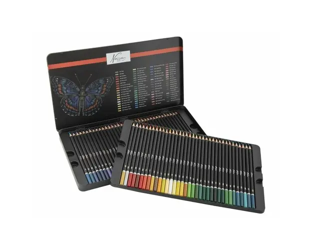 Set profesional 72 creioane colorate, in cutie metalica, Fine Art, Nassau