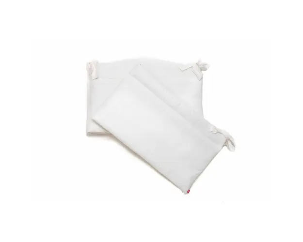 Set protectii patut Alb cu dantela, din bumbac, 63x127 cm