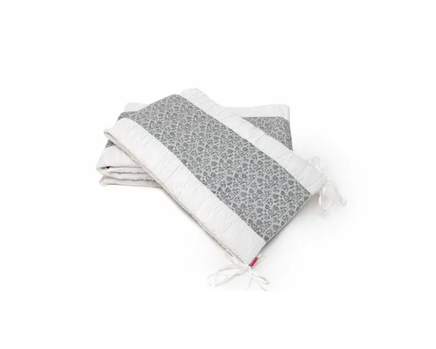 Set protectii patut Gray Hearts, din bumbac, 70x140 cm