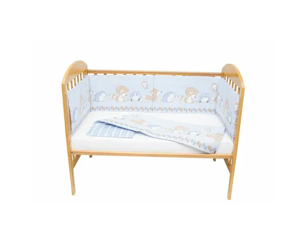 Set protectii patut Odette Blue, din bumbac , 70x120 cm