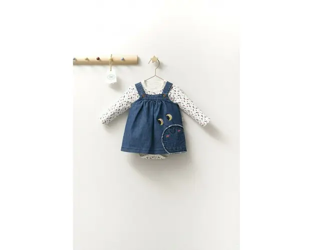 Set rochita cu body pentru fetite Monster, Tongs baby (Culoare: Gri, Marime: 6-9 luni)