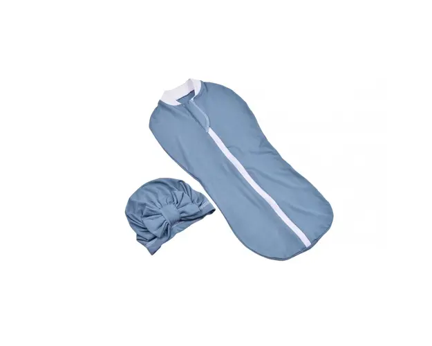 Set sistem de infasat si turban bambus blue 0-3 luni
