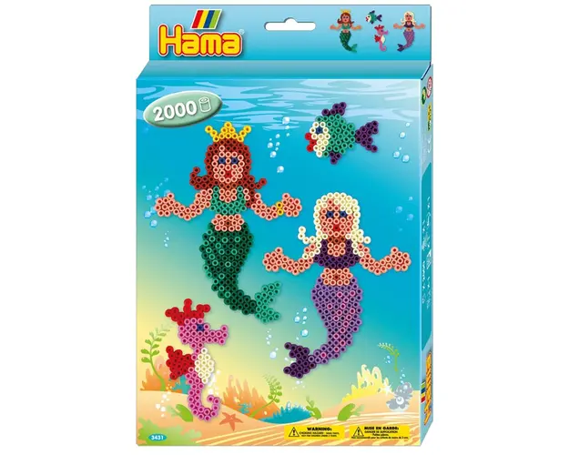 SIRENE - 2000 margele HAMA MIDI in cutie cu agatator