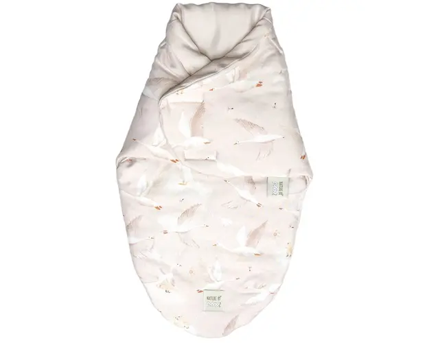 Sistem de infasare Nature Bamboo by Amy din Bambus cu umplutura antialergica BabySoft + Cadou Rucsacel Gasca bej