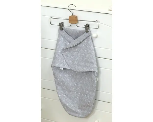 Sistem de infasare Baby swaddle Sky Bunny Bumbac Gri, Amy, 72x60 cm