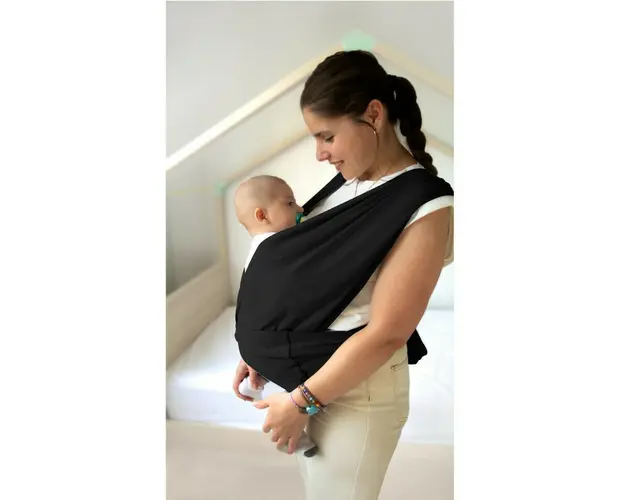 Sistem de purtare wrap elastic pentru bebelusi BabyJem (Culoare: Gri)