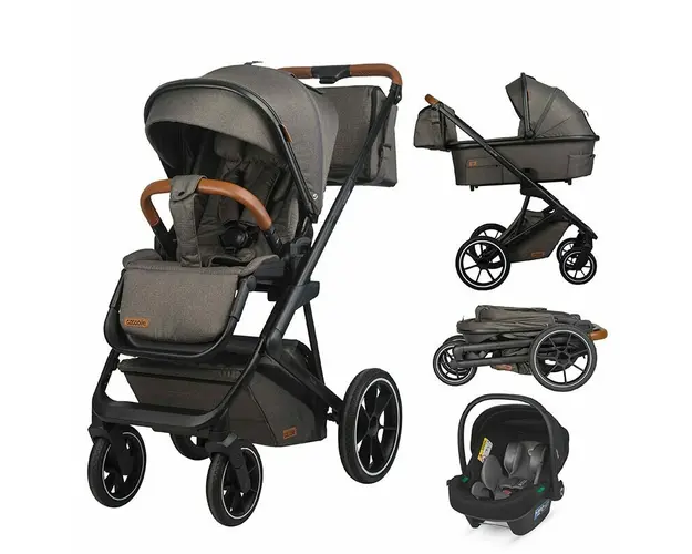 Sistem modular 3in1 Coccolle Nessia Anthracite + Scoica auto Coccolle Knox Anthracite