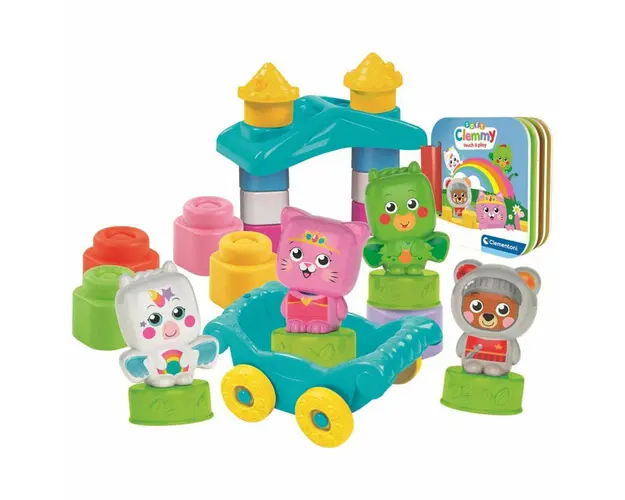 Set de construit, Clementoni, Eroi si printese, Cu 3 figurine, 6 luni+, Multicolor
