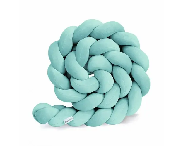 Sparrow - Protectie impletita pentru patut Velvet Azure, 340 cm, Full 120 x 60 cm