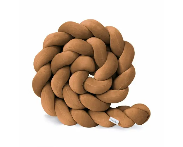 Sparrow - Protectie impletita pentru patut Velvet Cinnamon, 200 cm