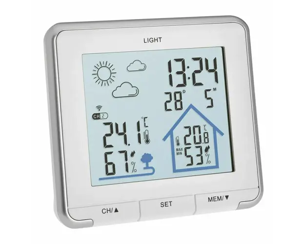Statie meteo, Tfa, Wireless, Cu transmitator wireless extern inclus, Alb