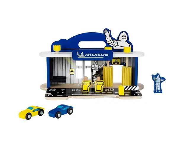 Klein - Set de joaca Statie reparatii masini Cu spalatorie din lemn Michelin