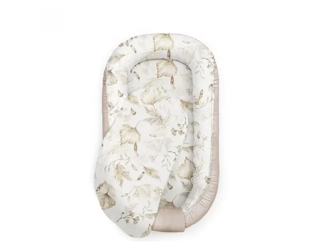 Suport de dormit Babynest Premium Bumbac si Catifea Boho Beige by BabySteps, 70x35 cm