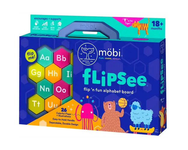 Tabla alfabet piese din silicon si ilustratii Flipsee - Limba engleza