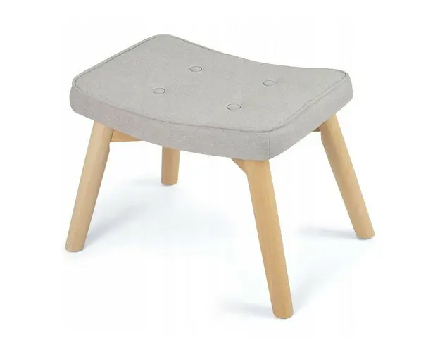 Taburet in stil scandinav, picioare din lemn de fag, Sofotel, Gri