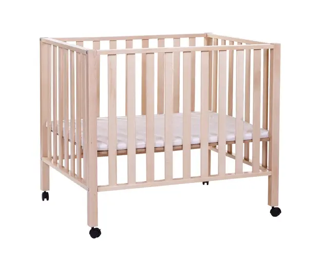 Tarc Childhome 94 cu roti 75x95 cm Lemn, Natural