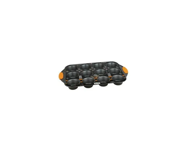 Tava pentru cuptor, 12 briose, 41x26 cm, cu manere din silicon, Granit Diamond Line, Berlinger Haus, BH 1138
