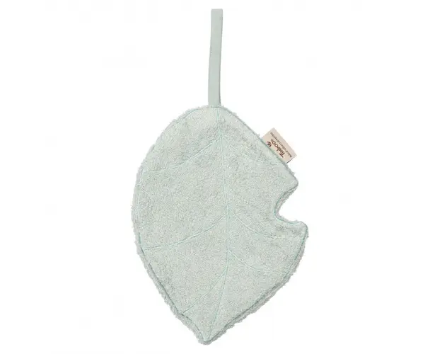 Textil din bambus pentru dentitie cu agatatoare suzeta Frunza Sea Blue