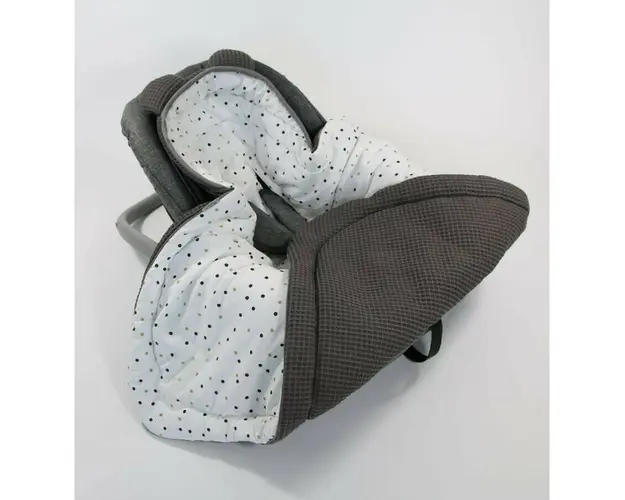 Tiny star - Husa Pentru Scaun Auto Sweet Confetti Graphite, Paturica De Infasat, Cocon, Fixata Cu Sistem Velcro