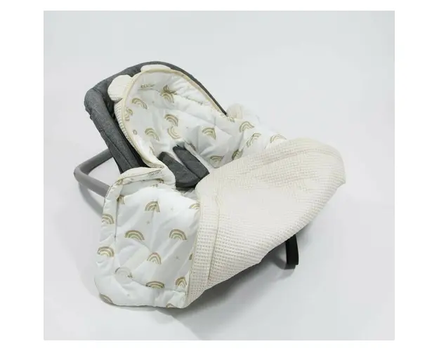 Tiny star - Husa Pentru Scaun Auto Sweet Rainbow, Paturica De Infasat, Cocon, Fixata Cu Sistem Velcro