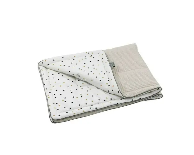 Tiny star - Paturica Dubla din Bumbac cu Textura de Vafa Confetti & Beige