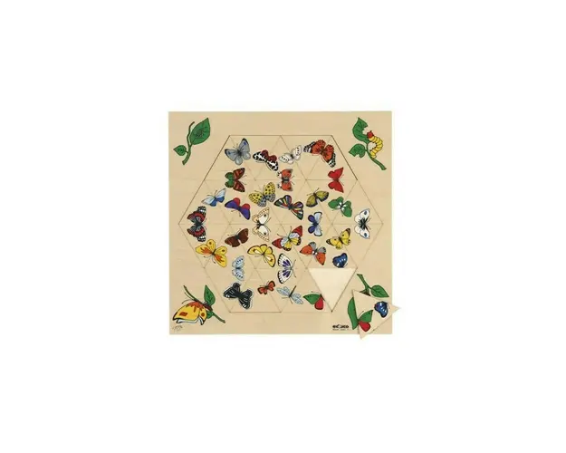 Educo - Puzzle din lemn Fluturi Puzzle Copii, piese 24