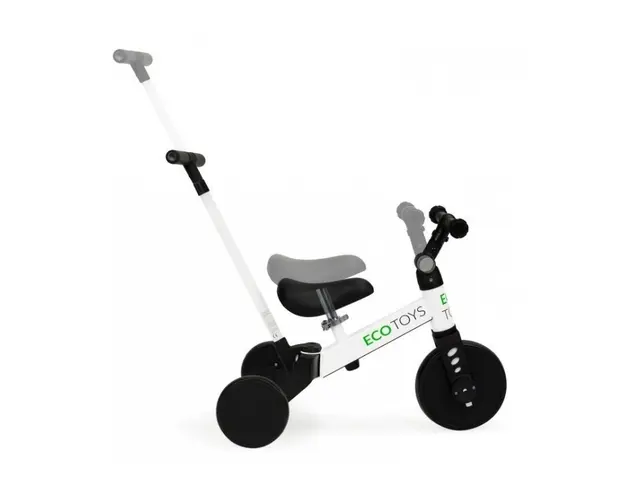 Tricicleta cu pedale si maner 2 in 1 Ecotoys YM-BT-6 - Alb