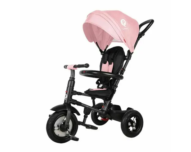 Tricicleta cu roti de cauciuc Qplay Rito Rubber Roz