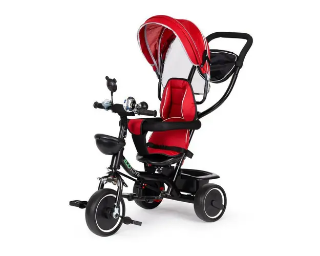 Tricicleta copii, cu sezut rotativ, mini geanta, multi stage, Ecotoys, rosie