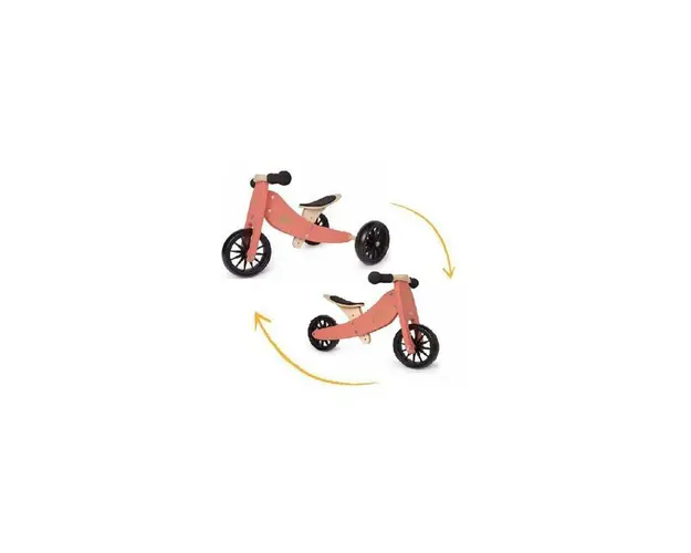Tricicleta copii, fara pedale transformabila Tiny Tot Coral, +12 luni Kinderfeets
