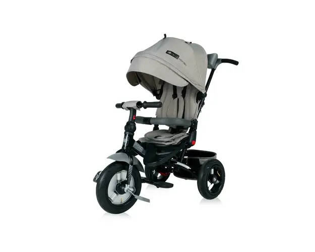 Tricicleta copii, Lorelli, Jaguar Air Wheels Suport picioare, Control al directiei, Rotire 360 grade, Scaun reglabil Luxe, Gri