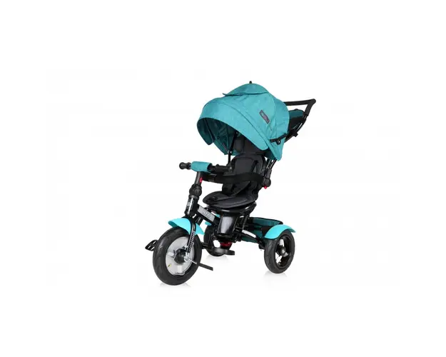 Tricicleta copii, Lorelli, Neo Air Wheels, Suport picioare, Control al directiei, Rotire 360 grade, Scaun reglabil, Verde