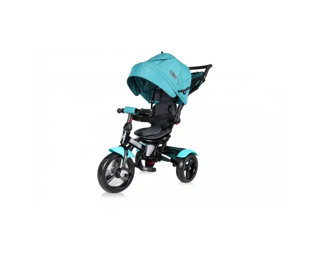 Tricicleta copii, Lorelli, Neo Air Wheels, Suport picioare, Control al directiei, Rotire 360 grade, Scaun reglabil, Verde