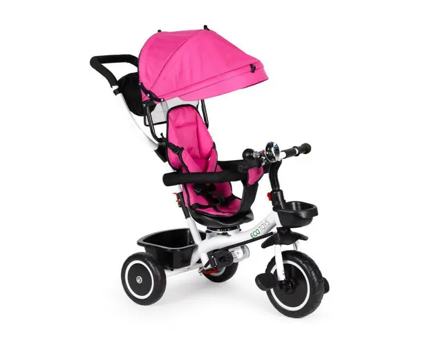 Tricicleta copii, Ecotoys, cu scaun rotativ, control parental, Roz