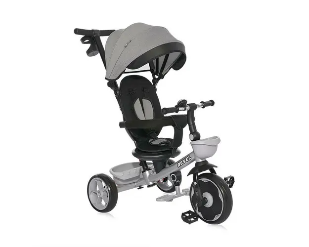 Tricicleta copii, Revel, sezut rotativ la 360 grade, 1-5 Ani, Grey