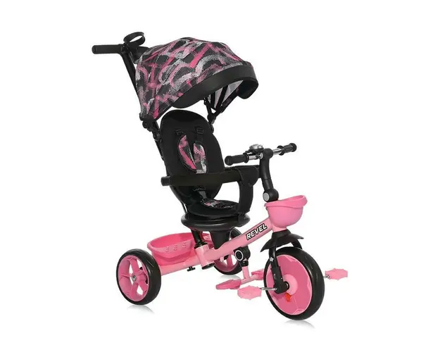Tricicleta copii, Revel, sezut rotativ la 360 grade, 1-5 Ani, Pink
