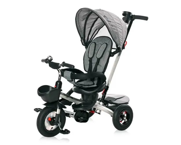 Tricicleta copii, Lorelli, Zippy Air, control parental, 12-36 luni, Graphite