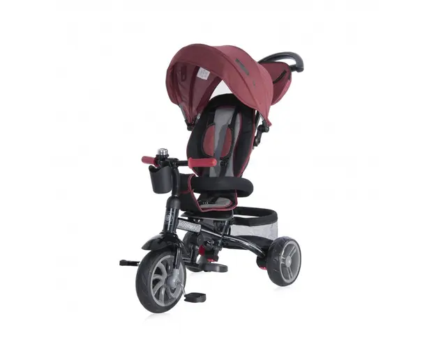 Tricicleta copii, Lorelli, Rocket, Suport picioare, Control al directiei, Scaun reglabil, Negru/Rosu