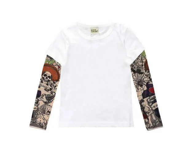 Tricou copii alb cu tatuaj Drool (Marime: 80, Model: Model C)