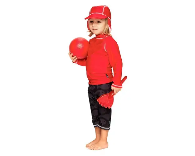 Swimpy - Tricou de baie Fish red , protectie UV , marime 110-116