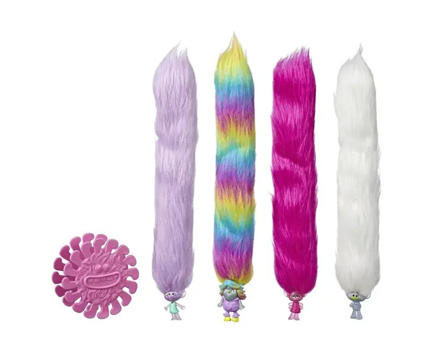 Hasbro - Accesoriu Bratari sclipitoare Hair huggers , Trolls, Multicolor