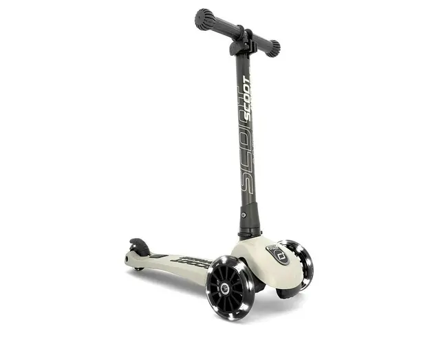 Trotineta copii pliabila, reglabila, roti luminoase, Highwaykick 3 Led Ash, 3-6 ani, pana la 50 kg, Scoot Ride