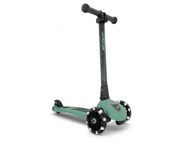 Trotineta copii pliabila, reglabila, roti luminoase, Highwaykick 3 Led Forest, 3-6 ani, pana la 50 kg, Scoot Ride