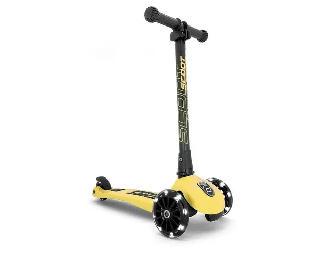 Trotineta copii pliabila, reglabila, roti luminoase, Highwaykick 3 Led Lemon, 3-6 ani, pana la 50 kg, Scoot Ride