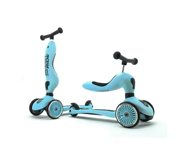 Trotineta copii cu sezut, transformabila 2in1, HighwayKick 1 Blueberry, 1-5 ani, pana la 50 kg, Scoot Ride